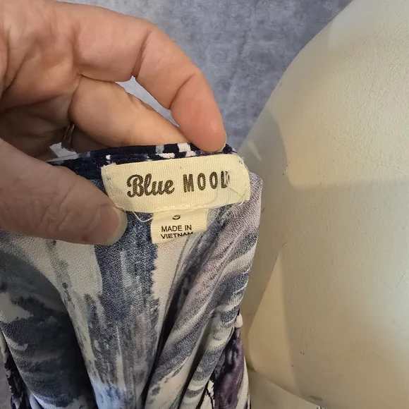 Blue‎ Mood Ladies Blue & White Blouse Size Small - Picture 5 of 5